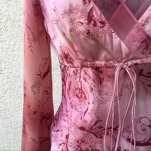 Beautiful Plenty y2k silk pink blouse